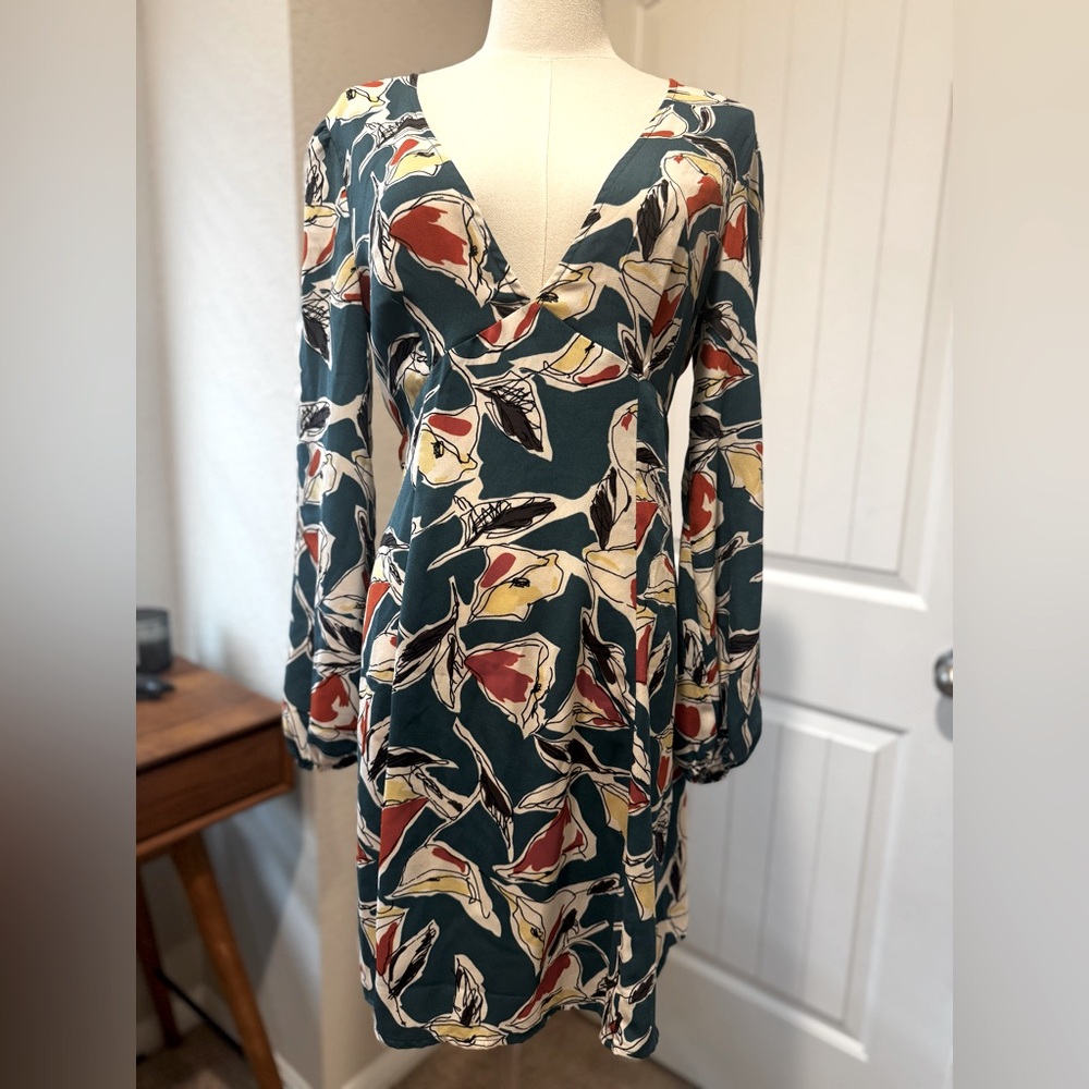 Lovely Long Sleeve V-Neck Wrap Dress